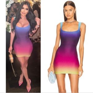 NWT Alex Perry Madden Rainbow Gradient Scoop Neck Mini Dress Size 6